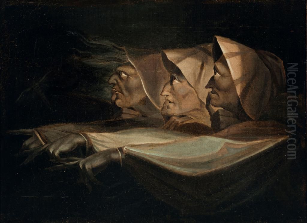Study for the three witches in Macbeth Oil Painting by Henry Fuseli