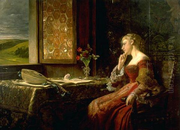 A Reverie Oil Painting by August Holmberg