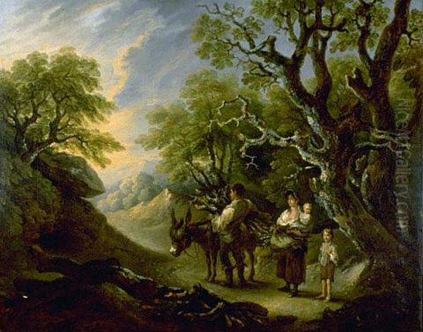 Wood Gatherers Oil Painting by Thomas Barker