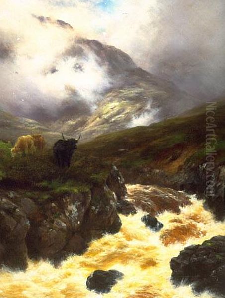 A Highland glen Oil Painting by Peter Graham