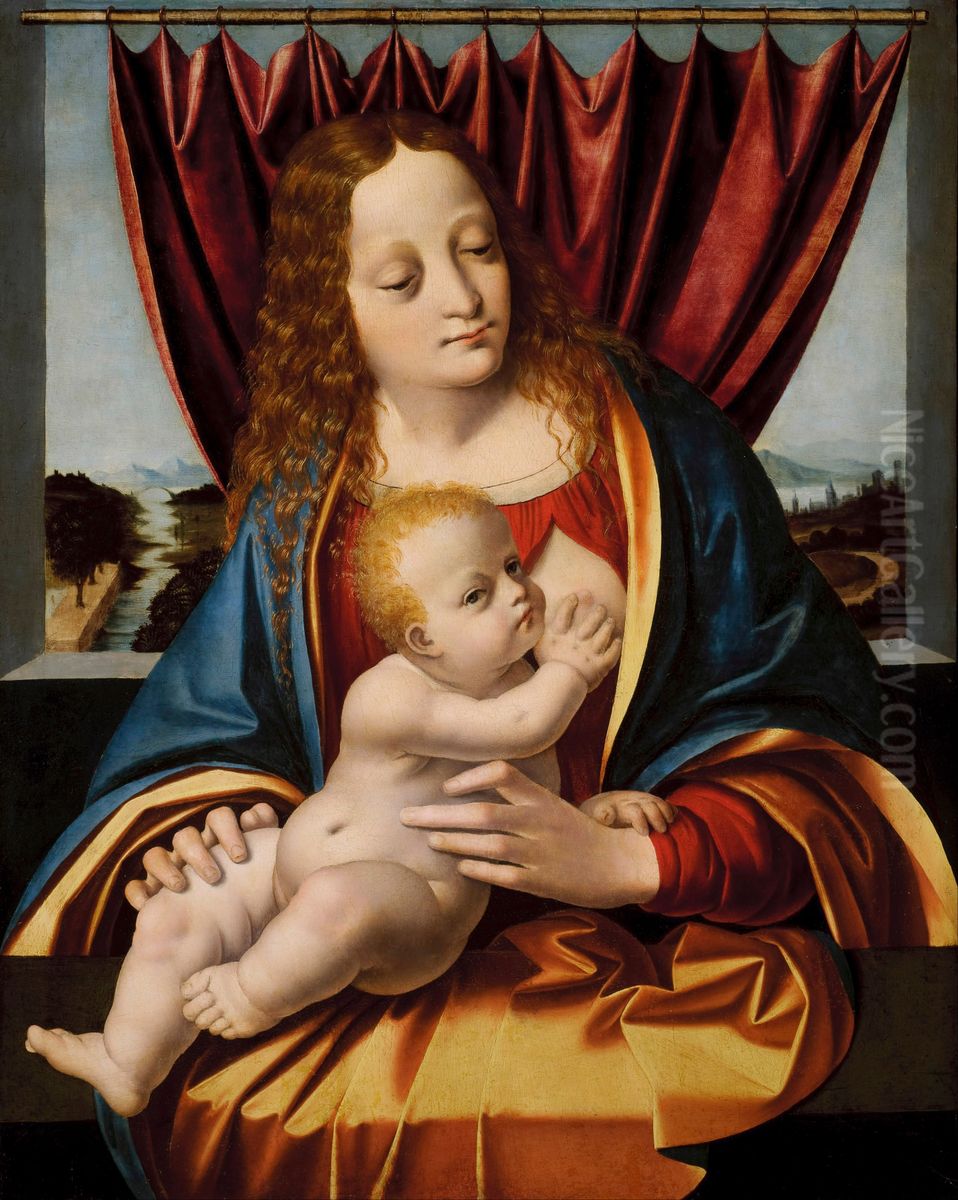 Madonna and Child Oil Painting by Marco D'Oggiono