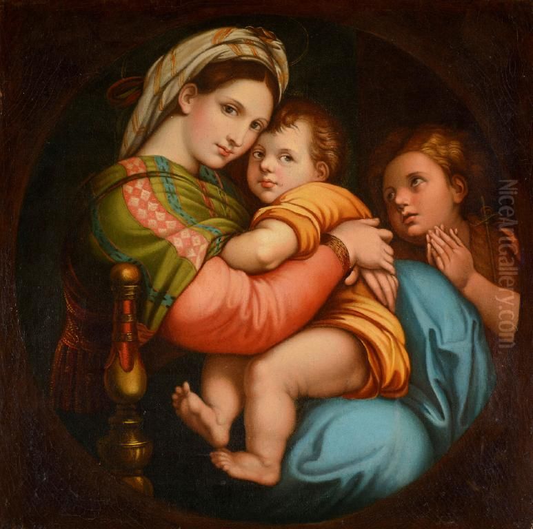 Madonna della Seggiola (Madonna of the Armchair) Oil Painting by Raphael