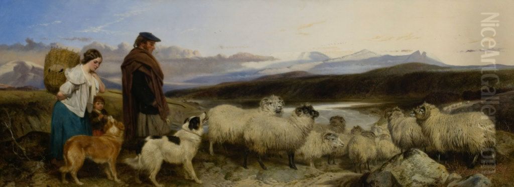 Highland Shepherd Oil Painting by Richard Ansdell