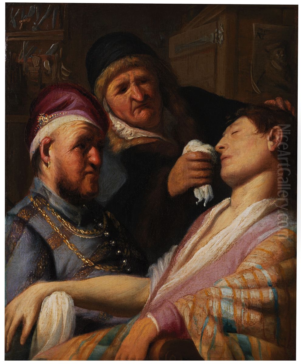 Unconscious Patient (Allegory of Smell) Oil Painting by Rembrandt