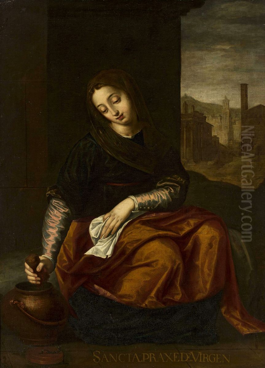 Saint Praxedes Oil Painting by Luca Cambiaso