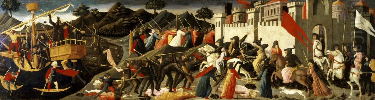 Battle of Camilla and Aeneas Oil Painting by Domenico Di Michelino