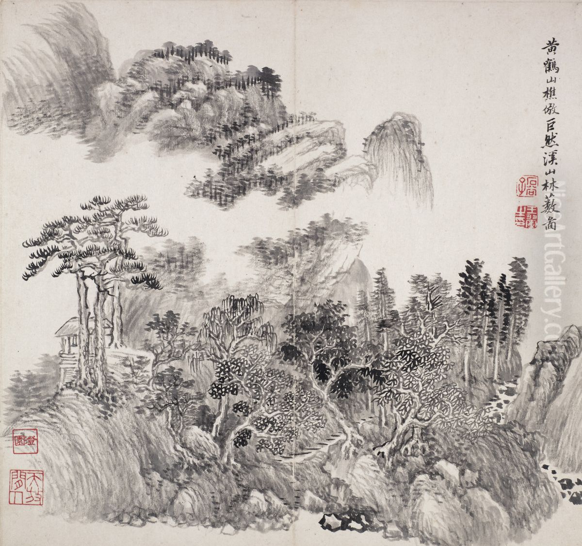 album after old masters and poems Oil Painting by Wang Hui