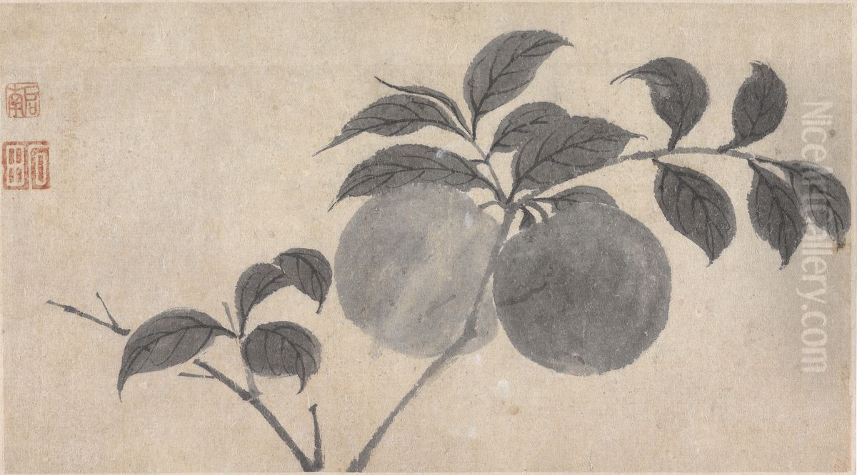 Branch of Fruit Bearing Tree Oil Painting by Shen Zhou