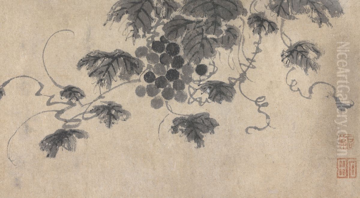 Branch of Fruit Bearing Tree Oil Painting by Shen Zhou