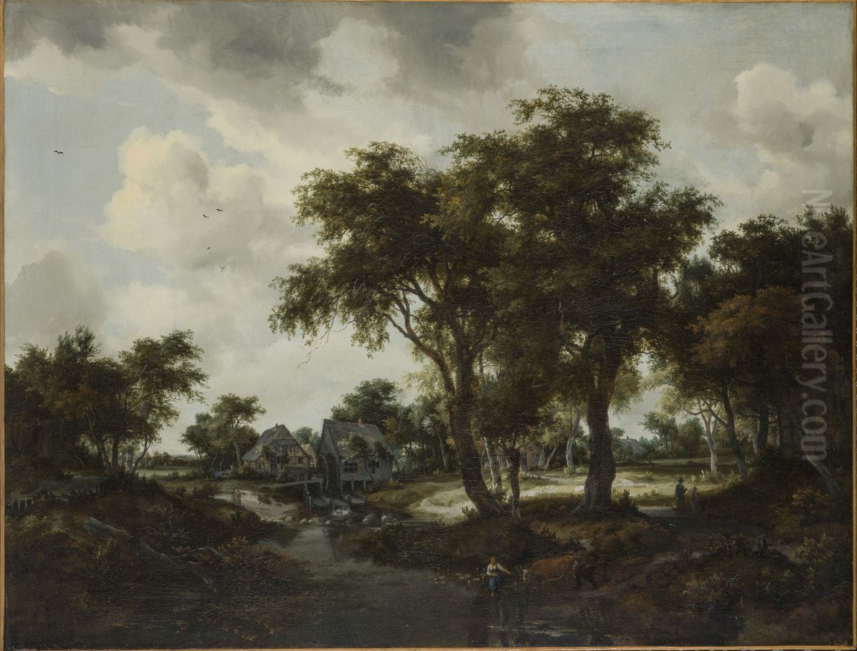 The Water Mill (The Trevor Landscape) Oil Painting by Meindert Hobbema