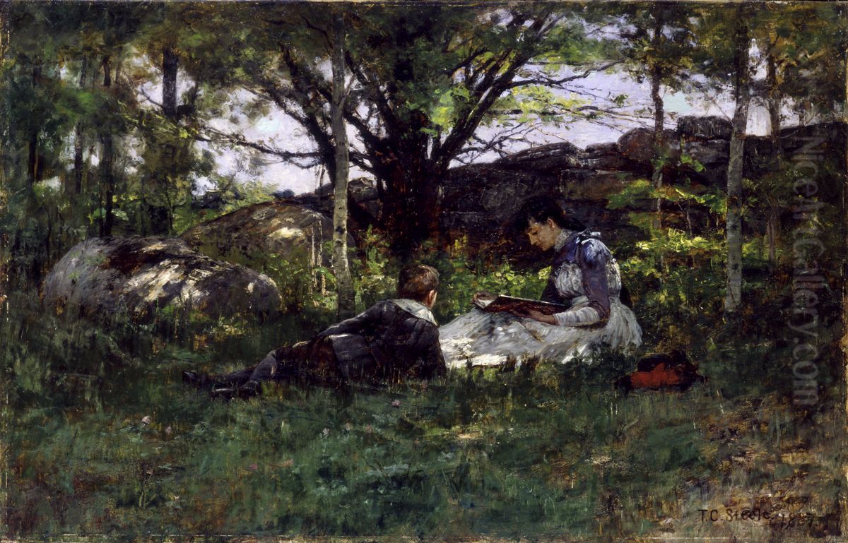 A June Idyl Oil Painting by Theodore Clement Steele