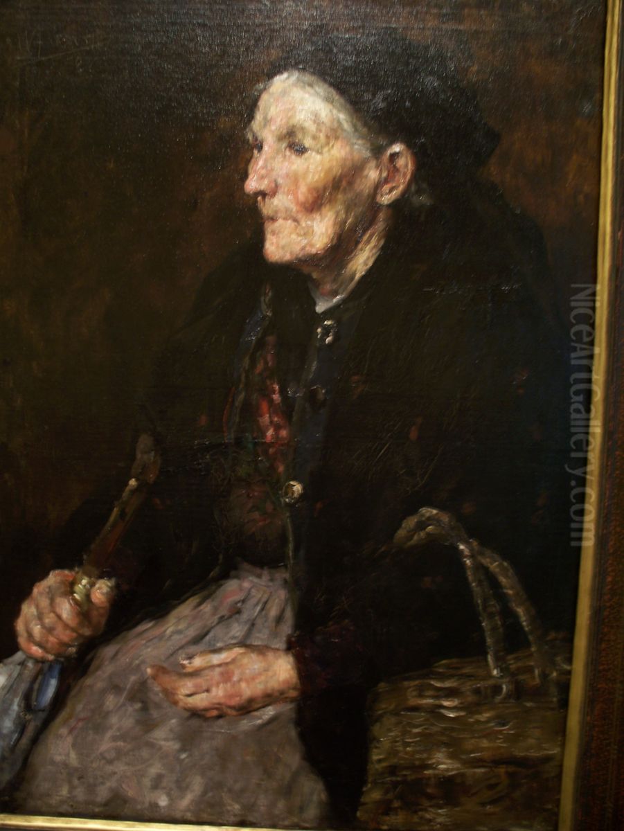 Old Market Woman Oil Painting by William J. Forsyth