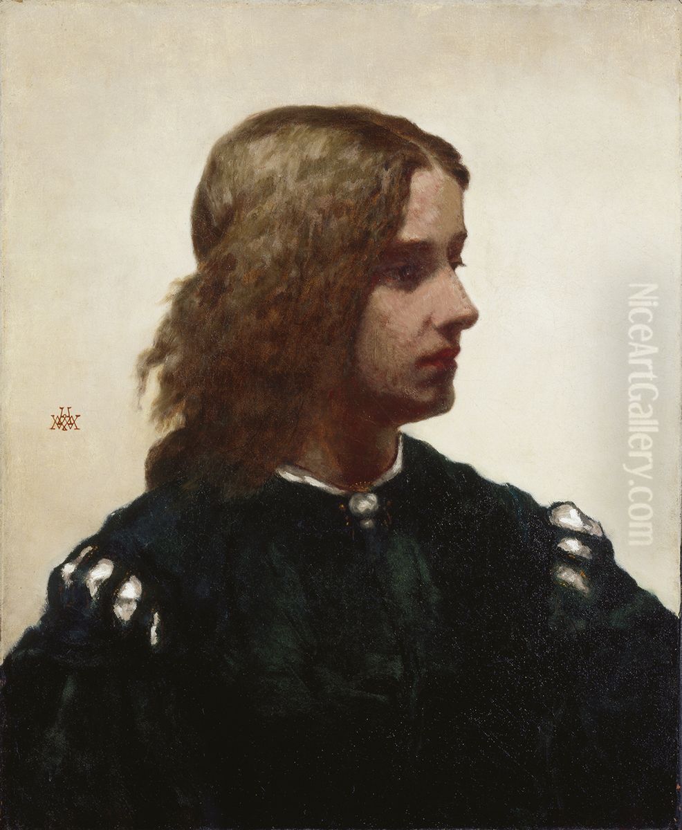Ideal Head Oil Painting by William Morris Hunt