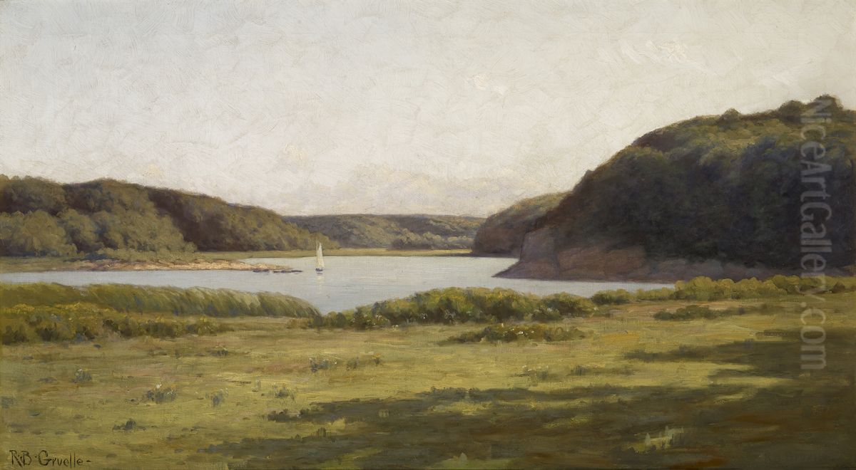 Inlet, Gloucester Harbor Oil Painting by Richard Gruelle