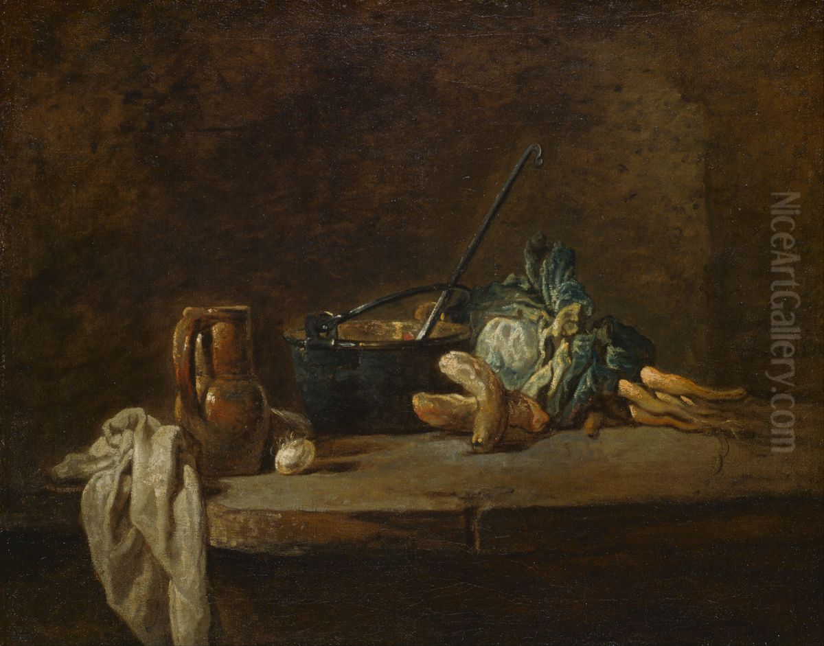 Vegetables for the Soup Oil Painting by Jean-Baptiste-Simeon Chardin
