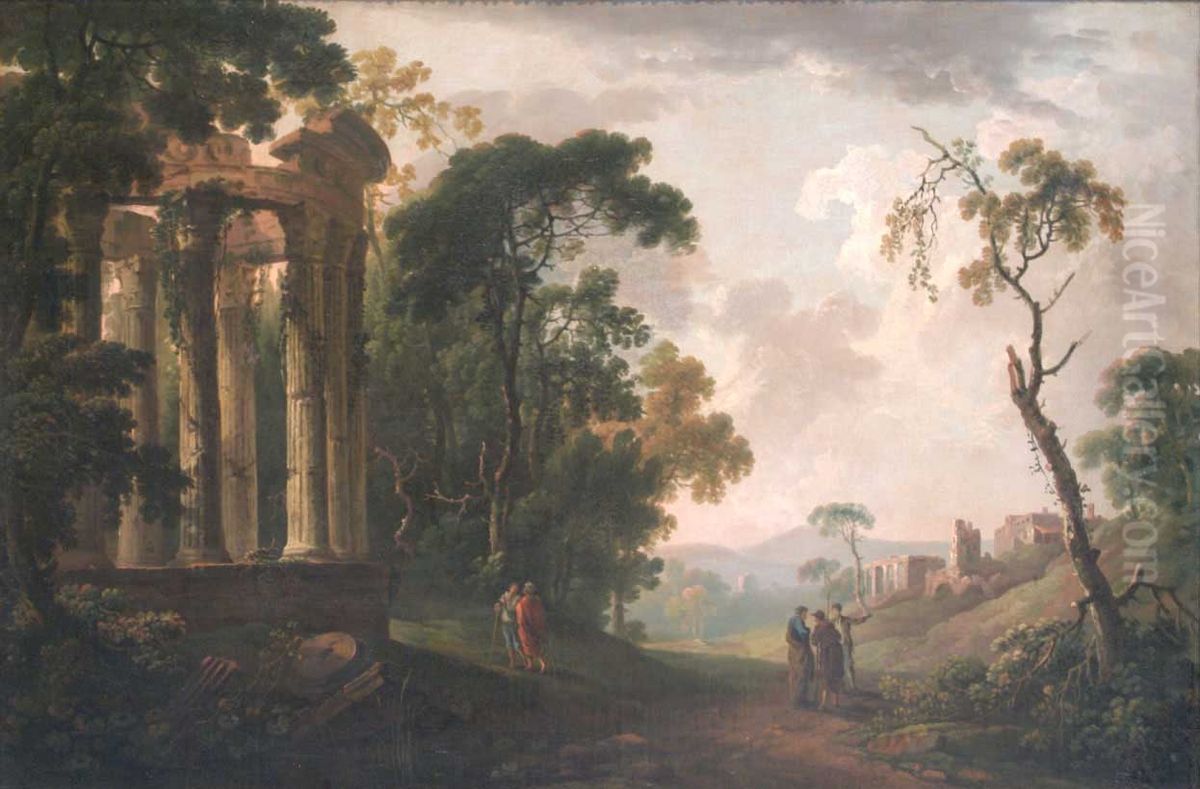 Landscape with Ruins Oil Painting by George Barret, Jr.