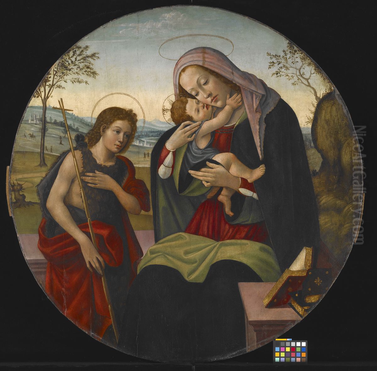 Madonna and Child with St. John the Baptist Oil Painting by Sandro Botticelli