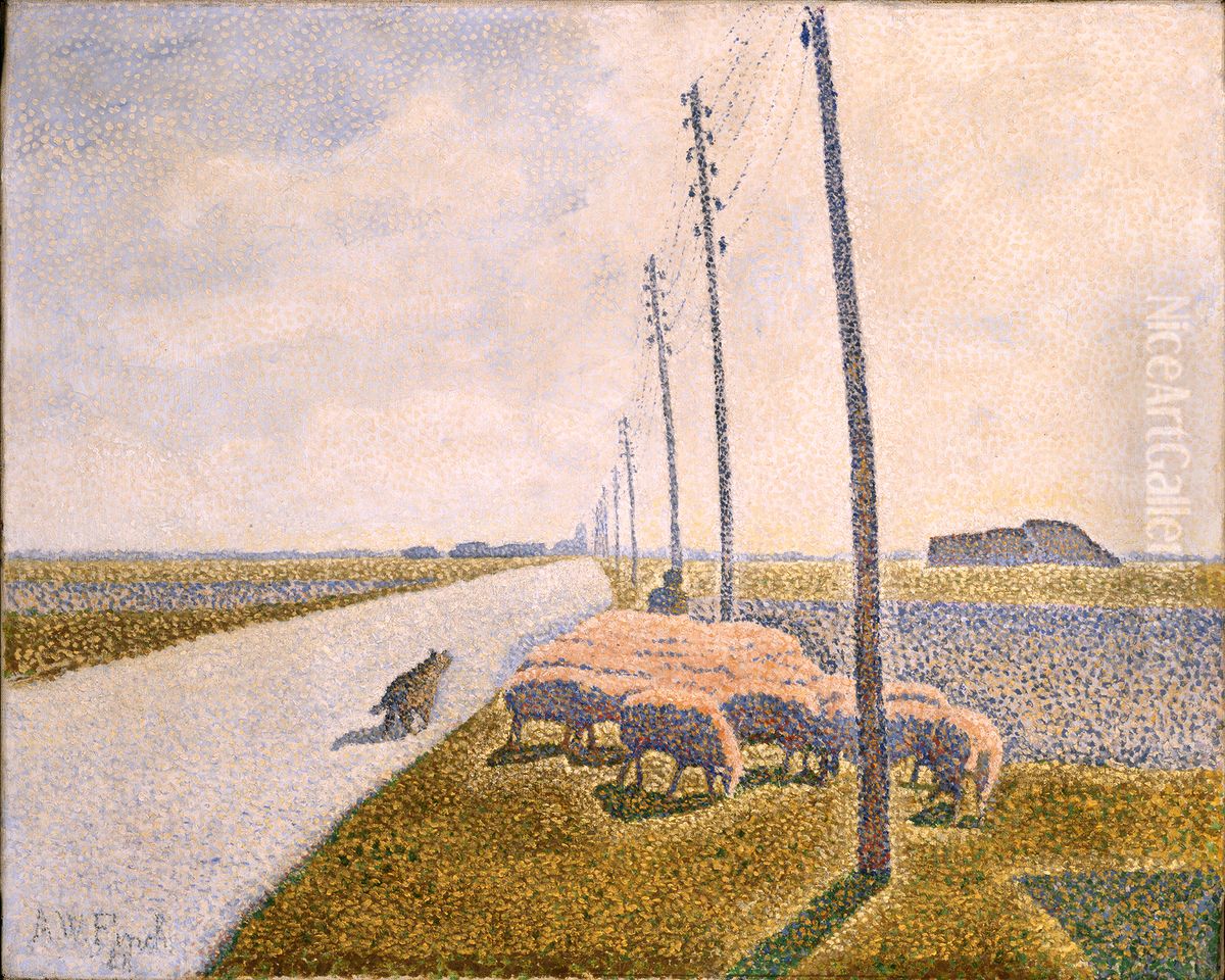 The Road to Nieuport Oil Painting by Alfred William Finch