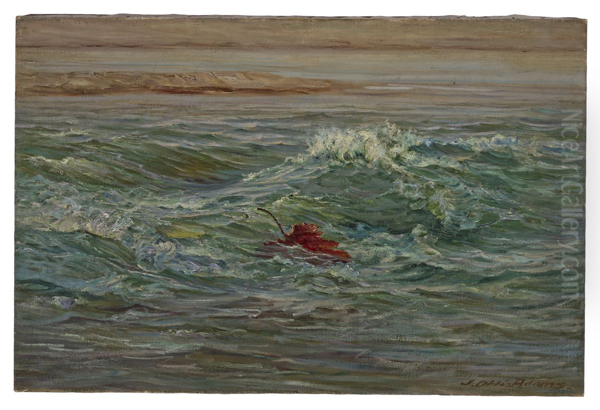 The Wave-Whitewater, Brookville, Indiana (Autumn on Whitewater) Oil Painting by J. Ottis Adams