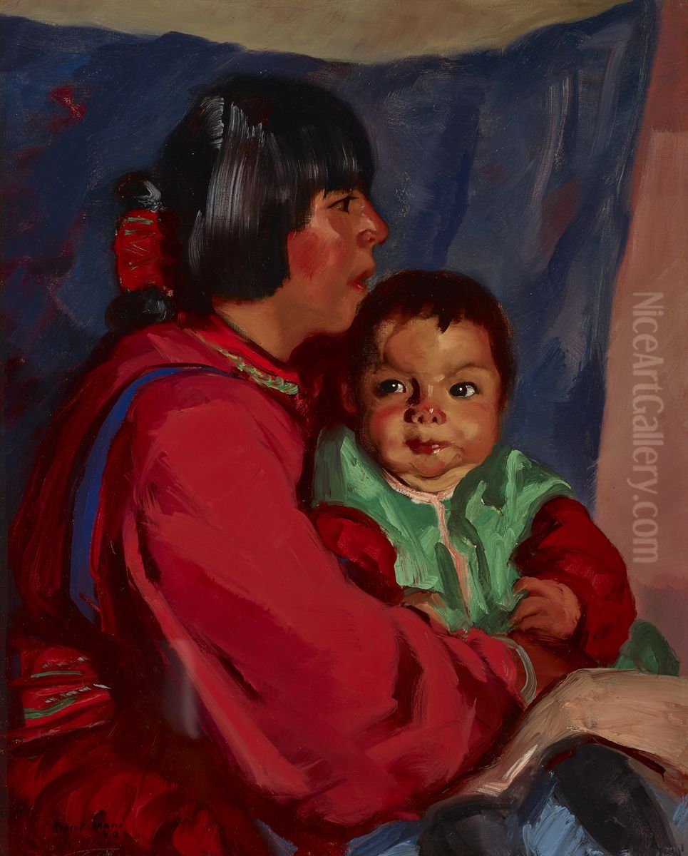 Maria and Baby Oil Painting by Robert Henri