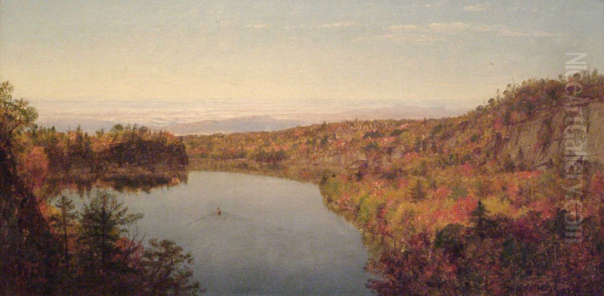 Lake Shawangunk Oil Painting by Worthington Whittredge