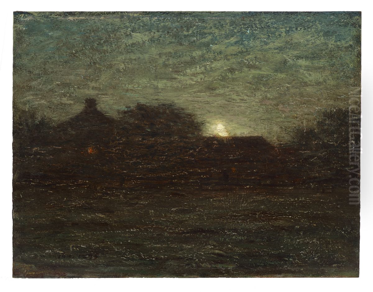 Moonrise Oil Painting by Dwight William Tryon