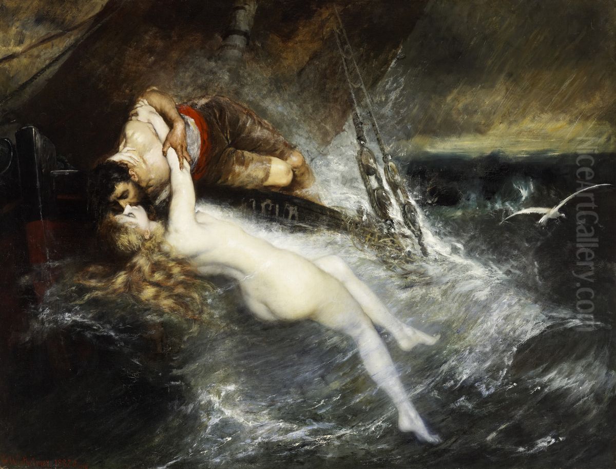 The Kiss of the Siren Oil Painting by Gustav Wertheimer