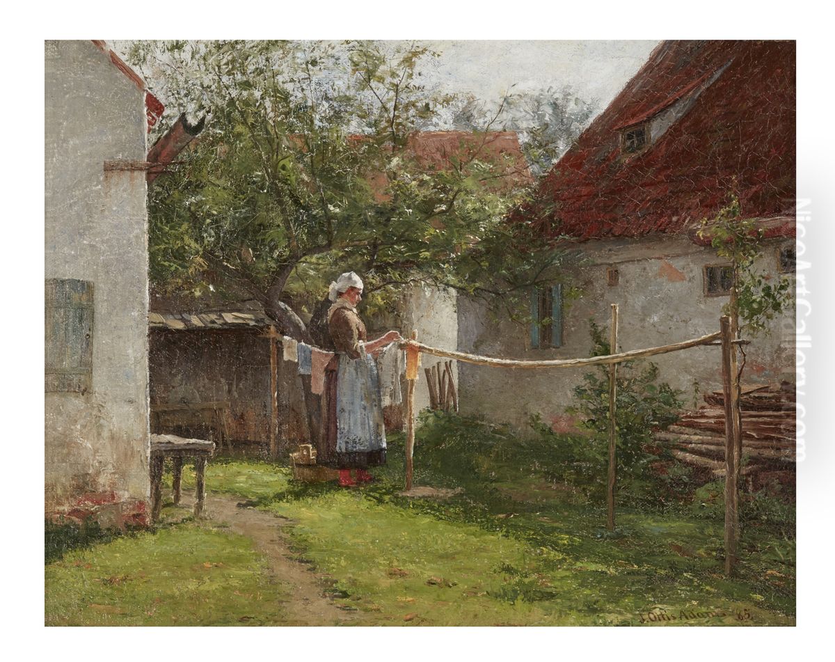 Wash Day, Bavaria Oil Painting by J. Ottis Adams