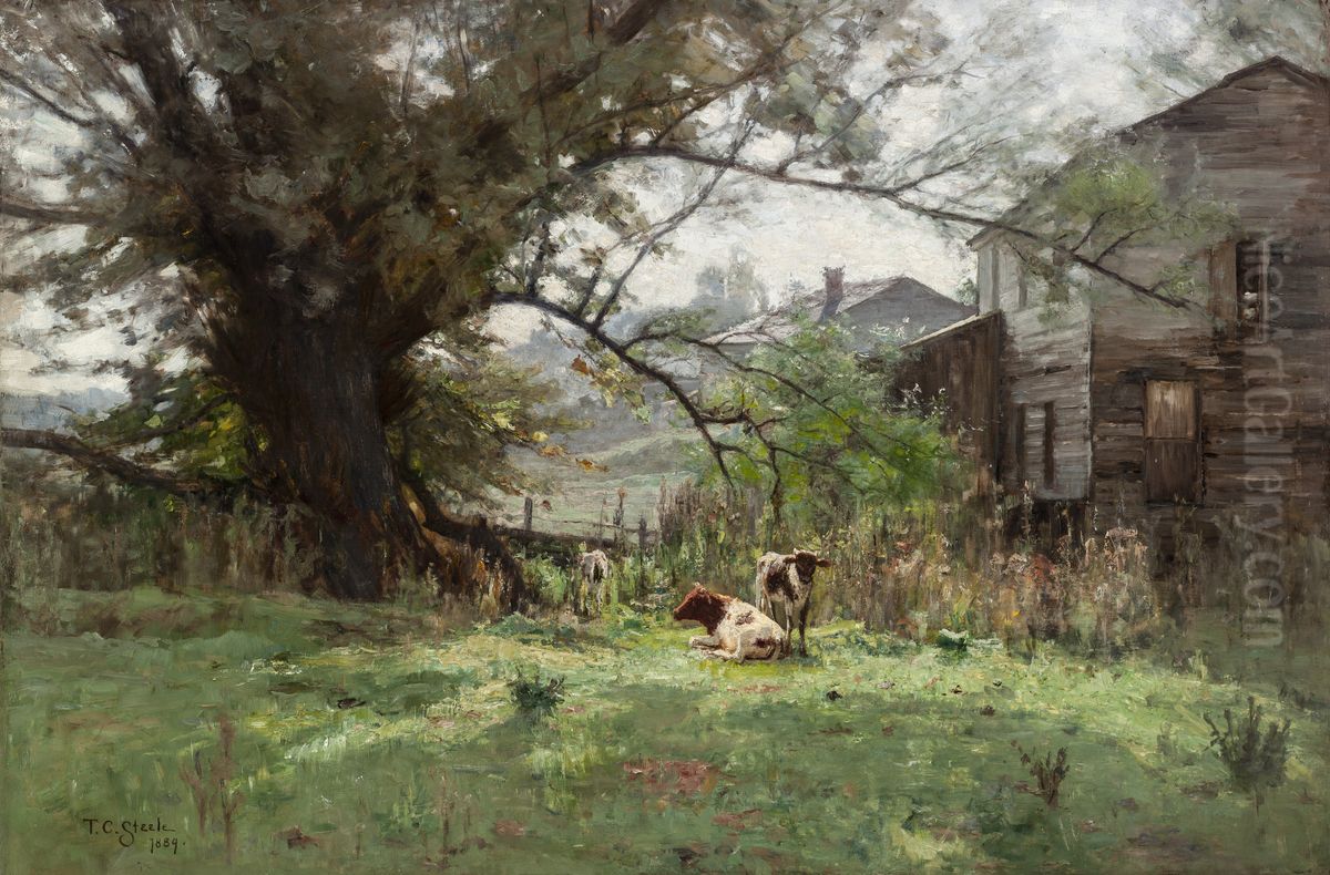 Morning--Old Schofield's Mill Oil Painting by Theodore Clement Steele