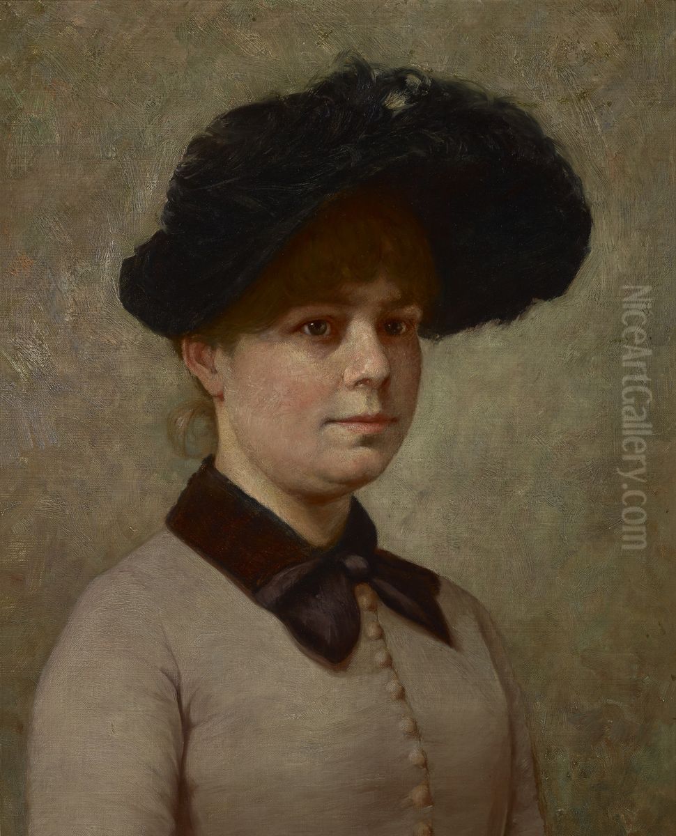 Portrait of Mary Gertrude Ethell Walker Oil Painting by J. Ottis Adams