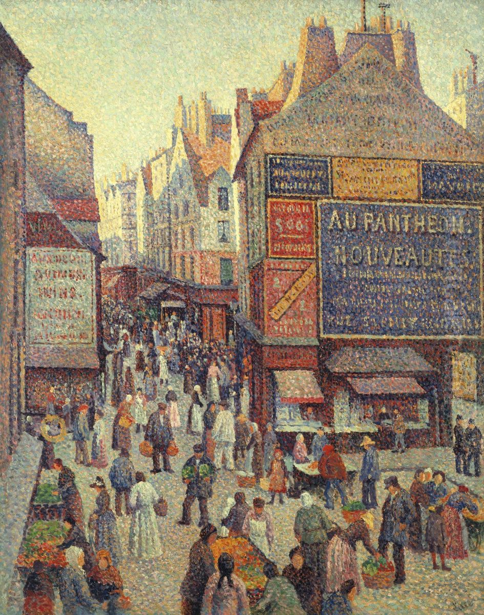 La Rue Mouffetard Oil Painting by Maximilien Luce
