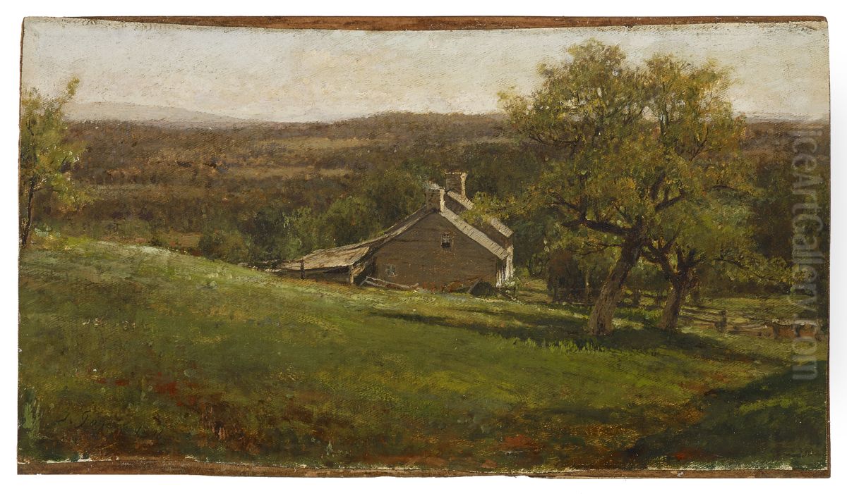 Landscape with Farmhouse Oil Painting by George Inness