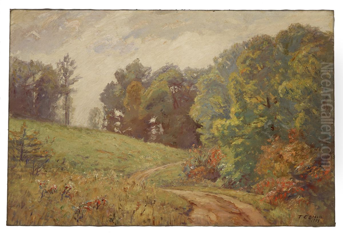 Indiana Landscape Oil Painting by Theodore Clement Steele