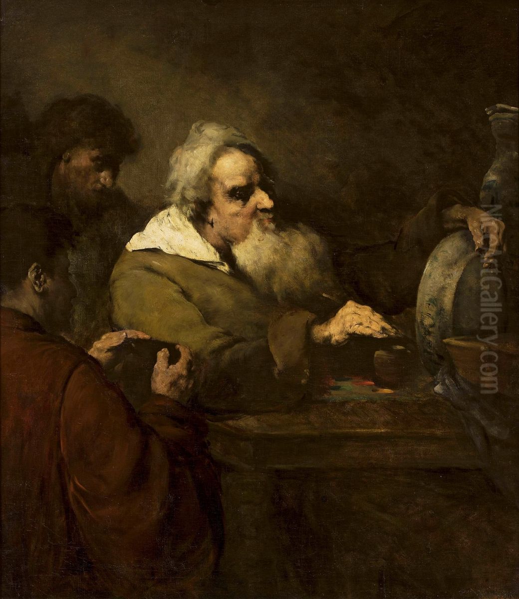 Painter of ceramics Oil Painting by Augustin Theodule Ribot