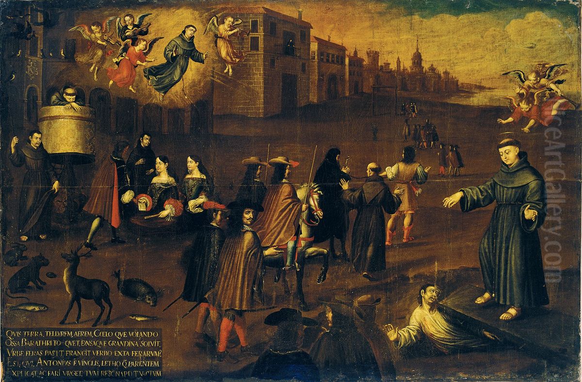 The miracles of San Antonio de Padua Oil Painting by Jeronimo Benete