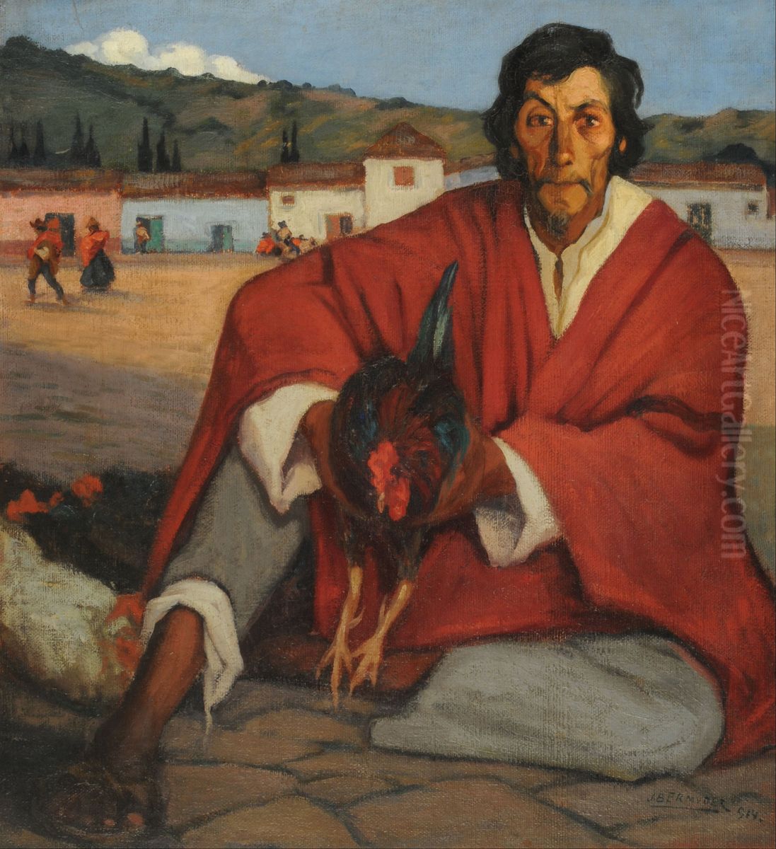 Gallero viejo Oil Painting by Jorge Bermudez