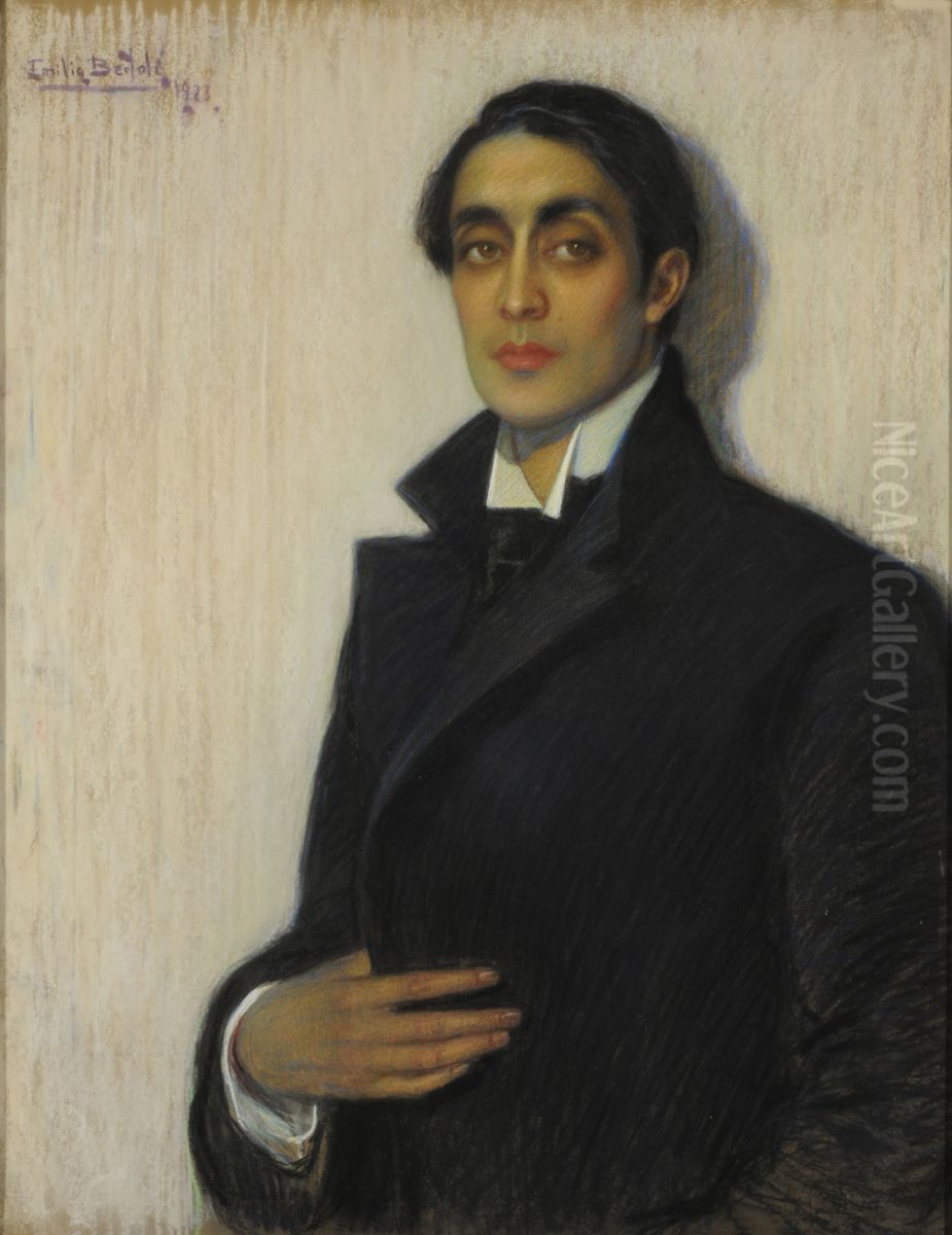 Portrait of poet Alfredo R. Bufano Oil Painting by Emilia Bertole
