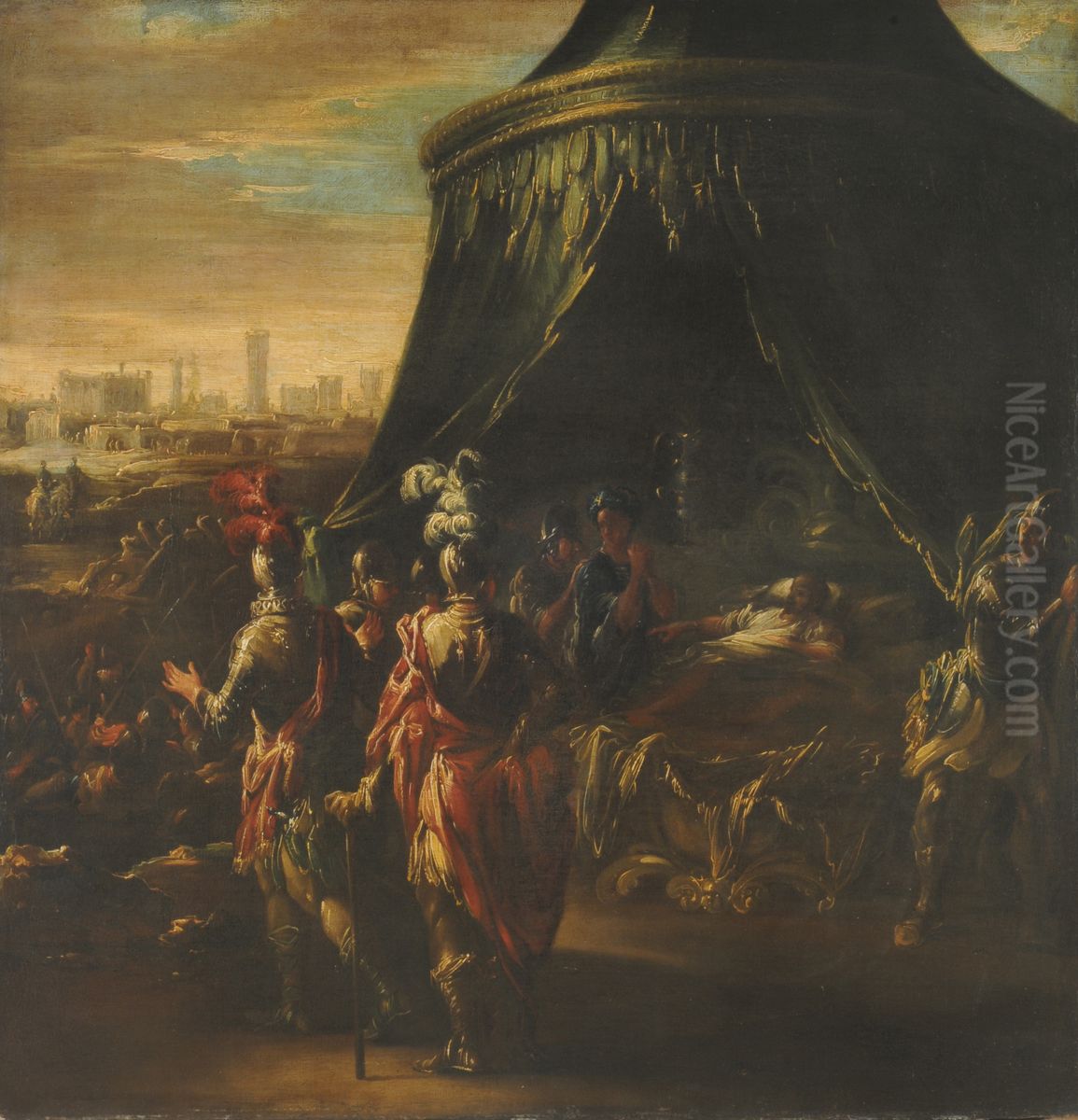 War Scene Oil Painting by Giovanni Andrea Donducci