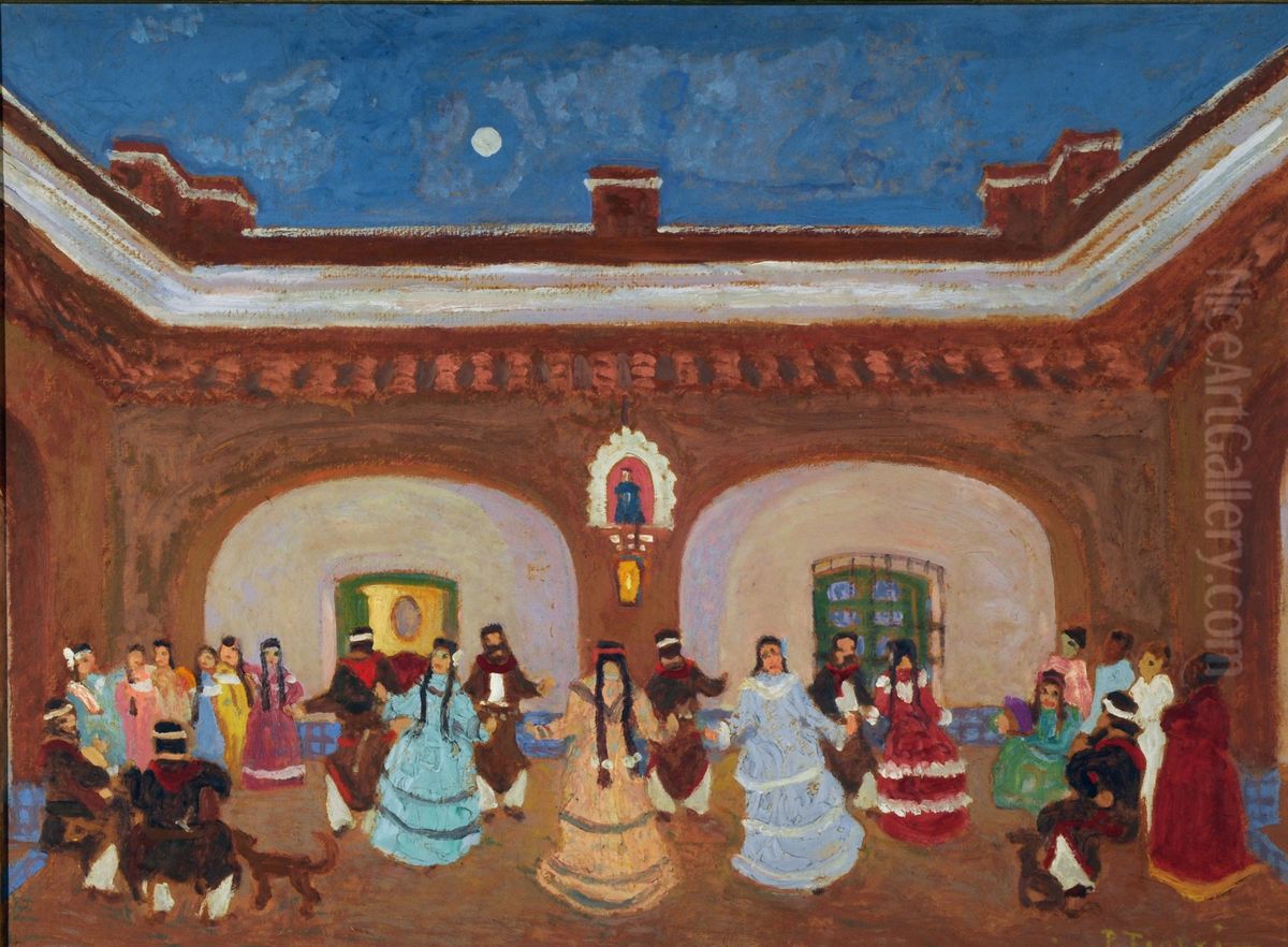 Pericon criollo Oil Painting by Pedro Figari