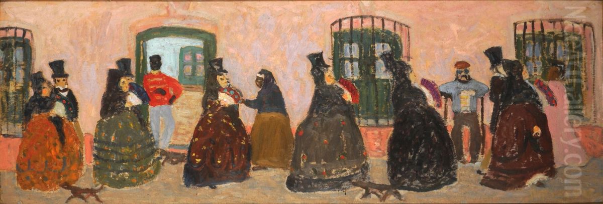 Mass departure Oil Painting by Pedro Figari
