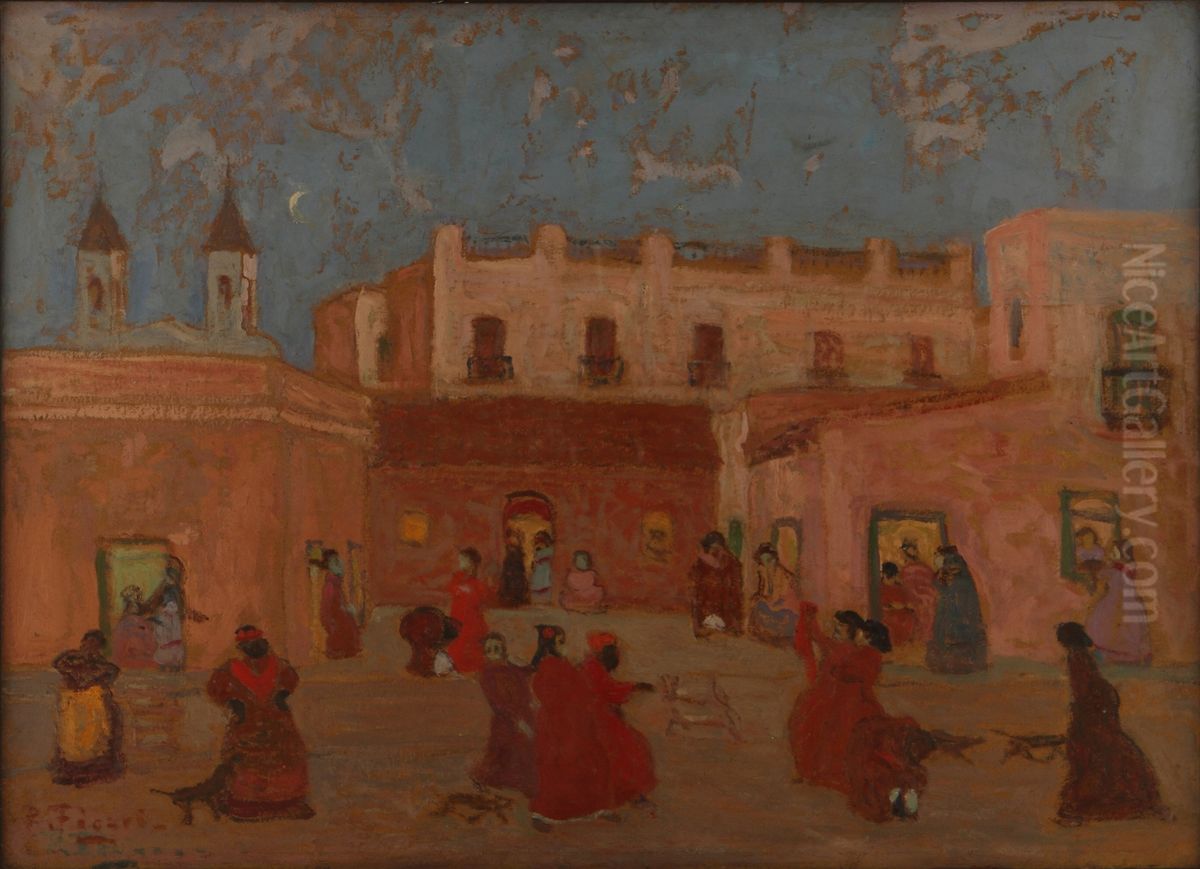 Barracks Oil Painting by Pedro Figari
