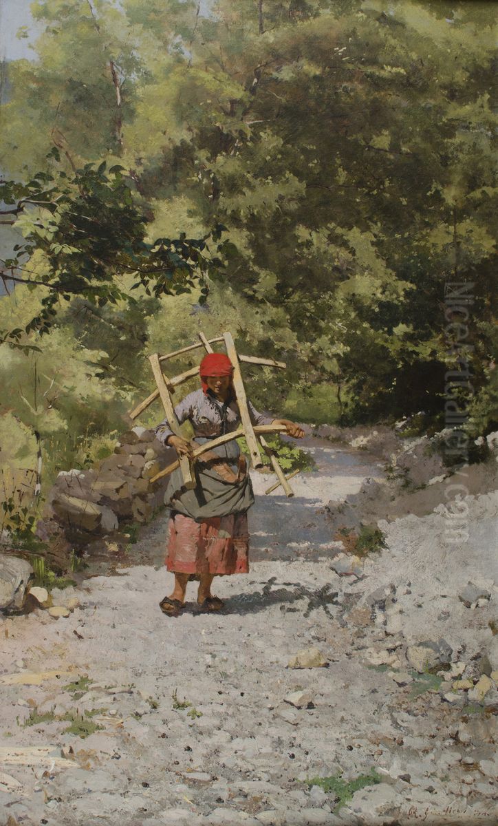 Nombre, Subiendo la cuesta. Oil Painting by Reinaldo Giudici