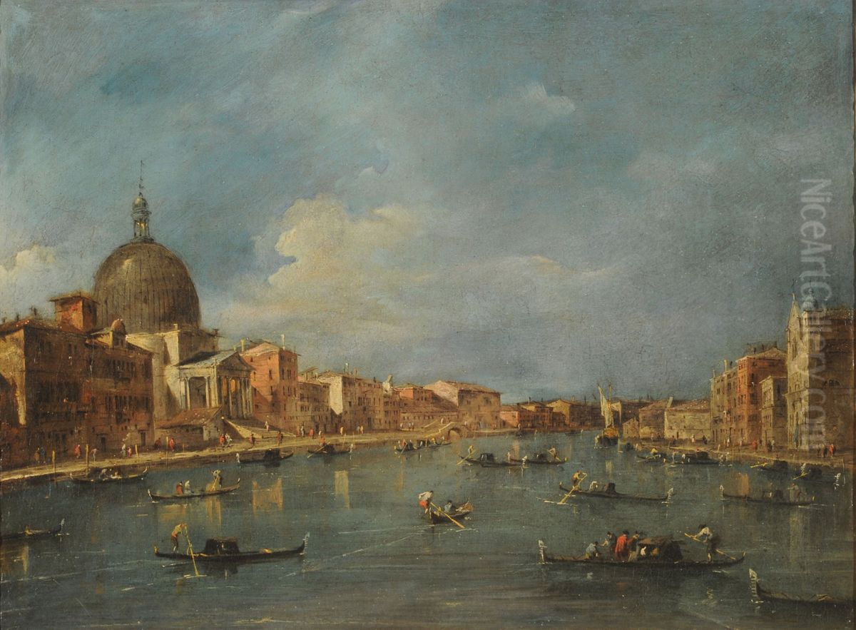Grand Canal with Sam Simeone piccolo Oil Painting by Francesco Guardi