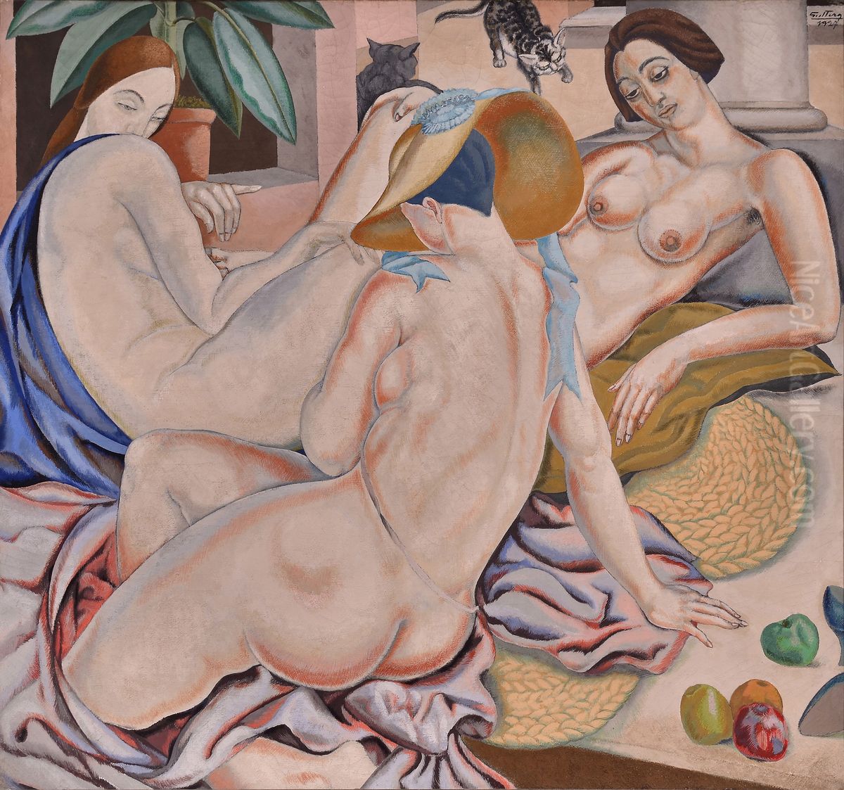 Mujeres indolentes Oil Painting by Alfredo Guttero