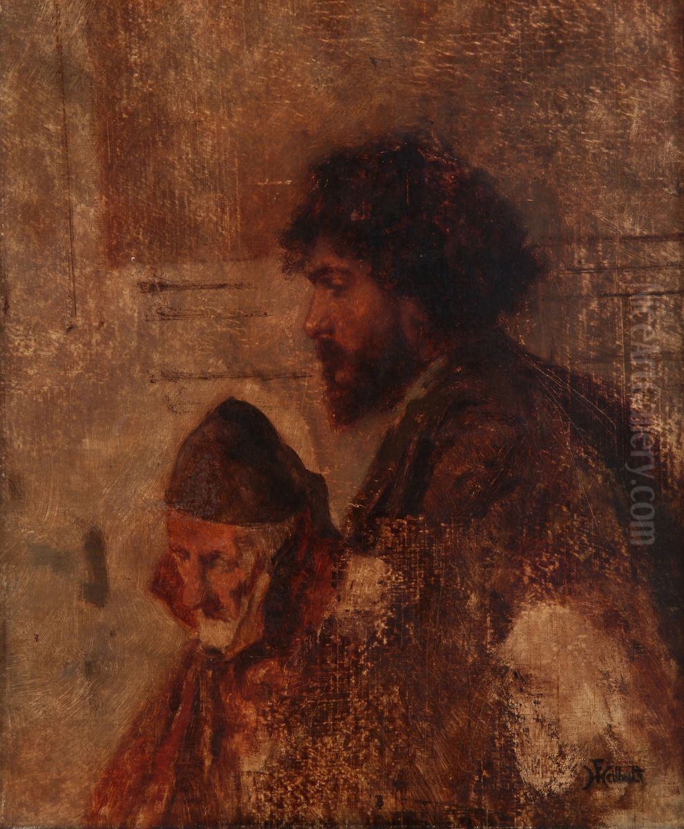 Study of a head Oil Painting by Ferdinand Heilbuth