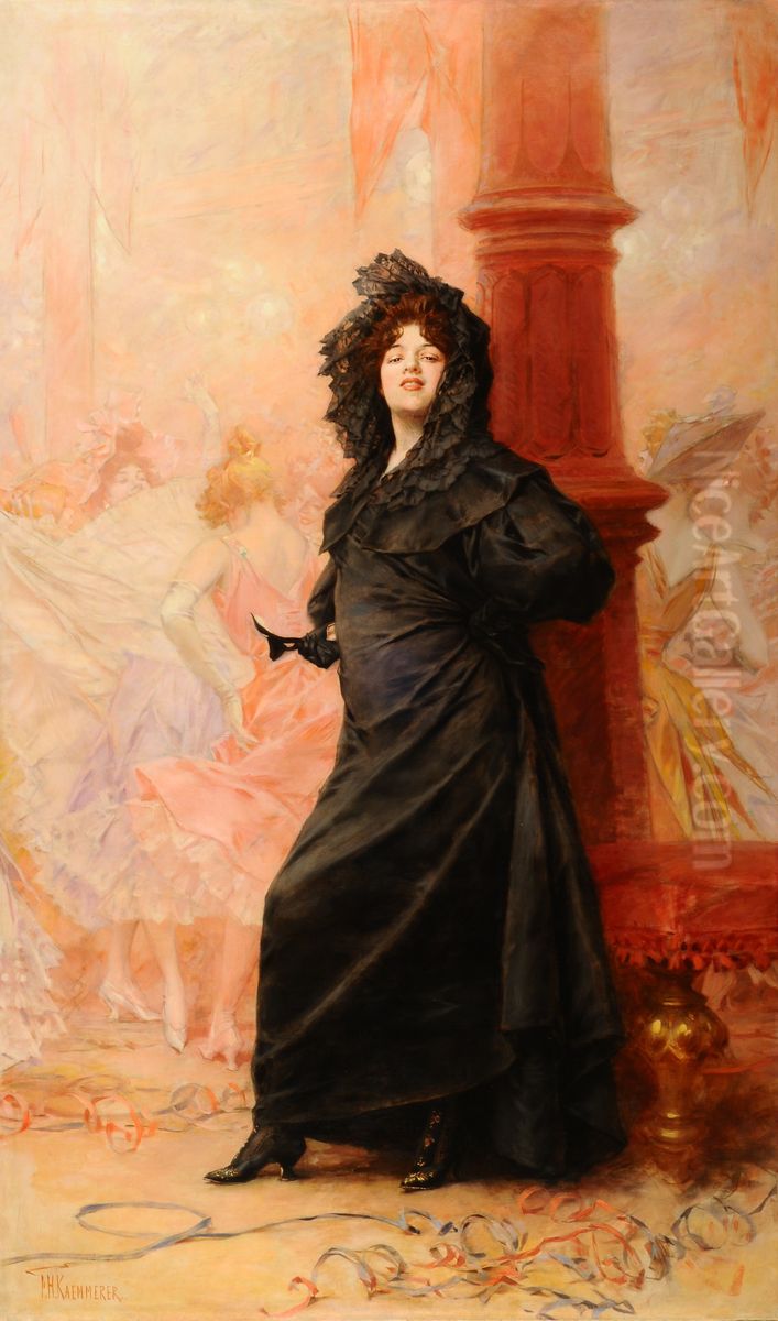 Masquerade Oil Painting by Frederik Hendrik Kaemmerer