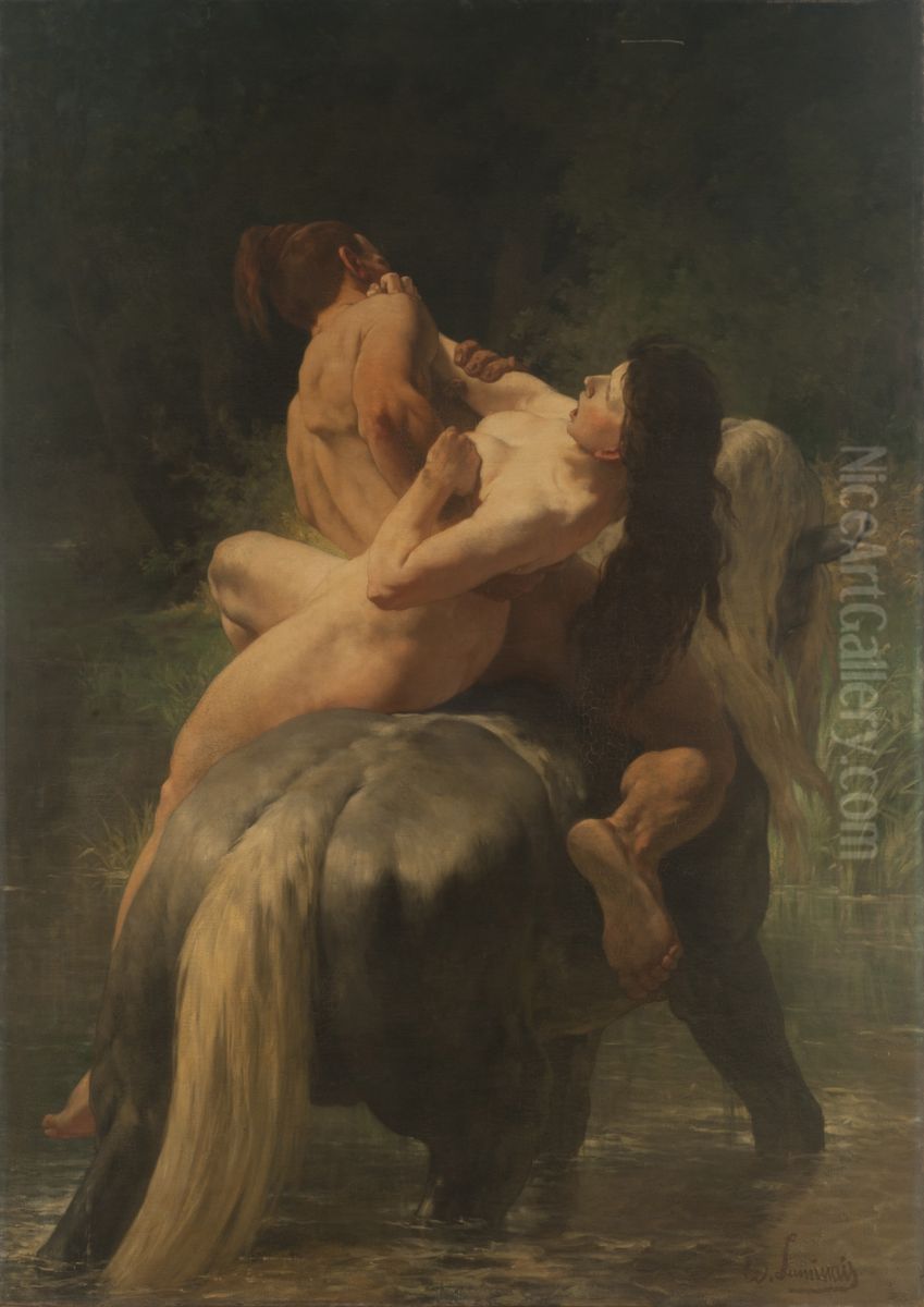 L'Enlevement Oil Painting by Evariste Vital Luminais