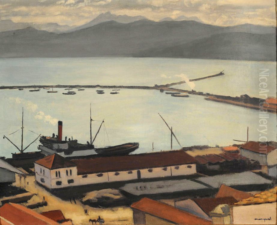 Le port de Bougie, Alger. Oil Painting by Albert Marquet