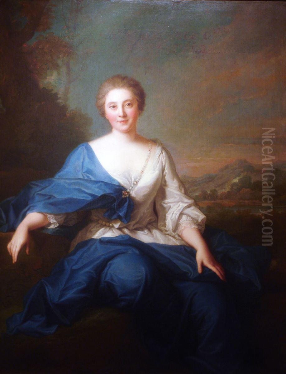 Portrait of Mlle Henault, comtesse d'Aubeterre Oil Painting by Jean-Marc Nattier