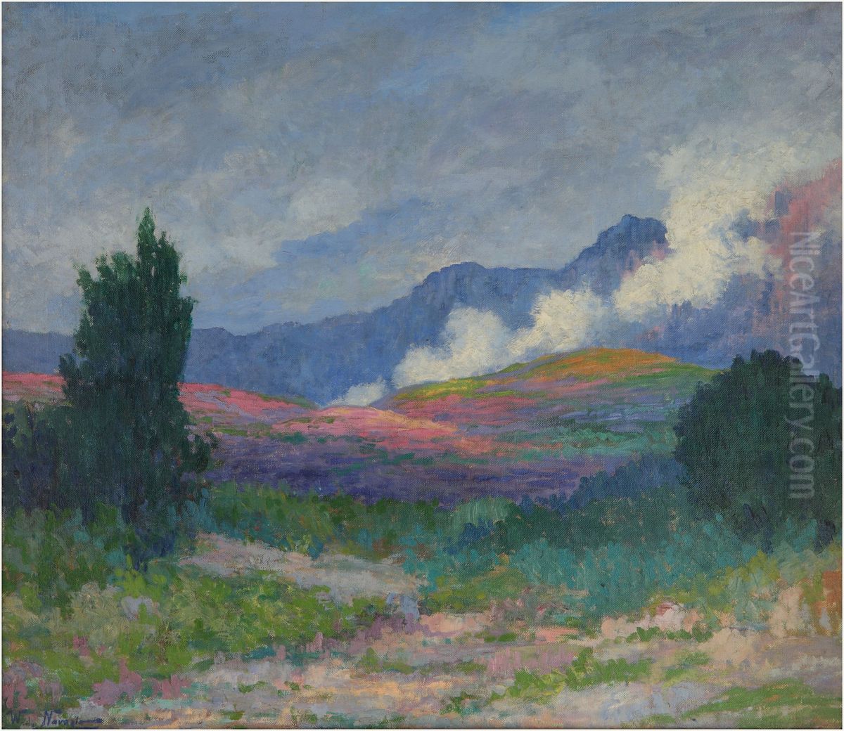 Nuages dans les montagnes Oil Painting by Walter De Navazio